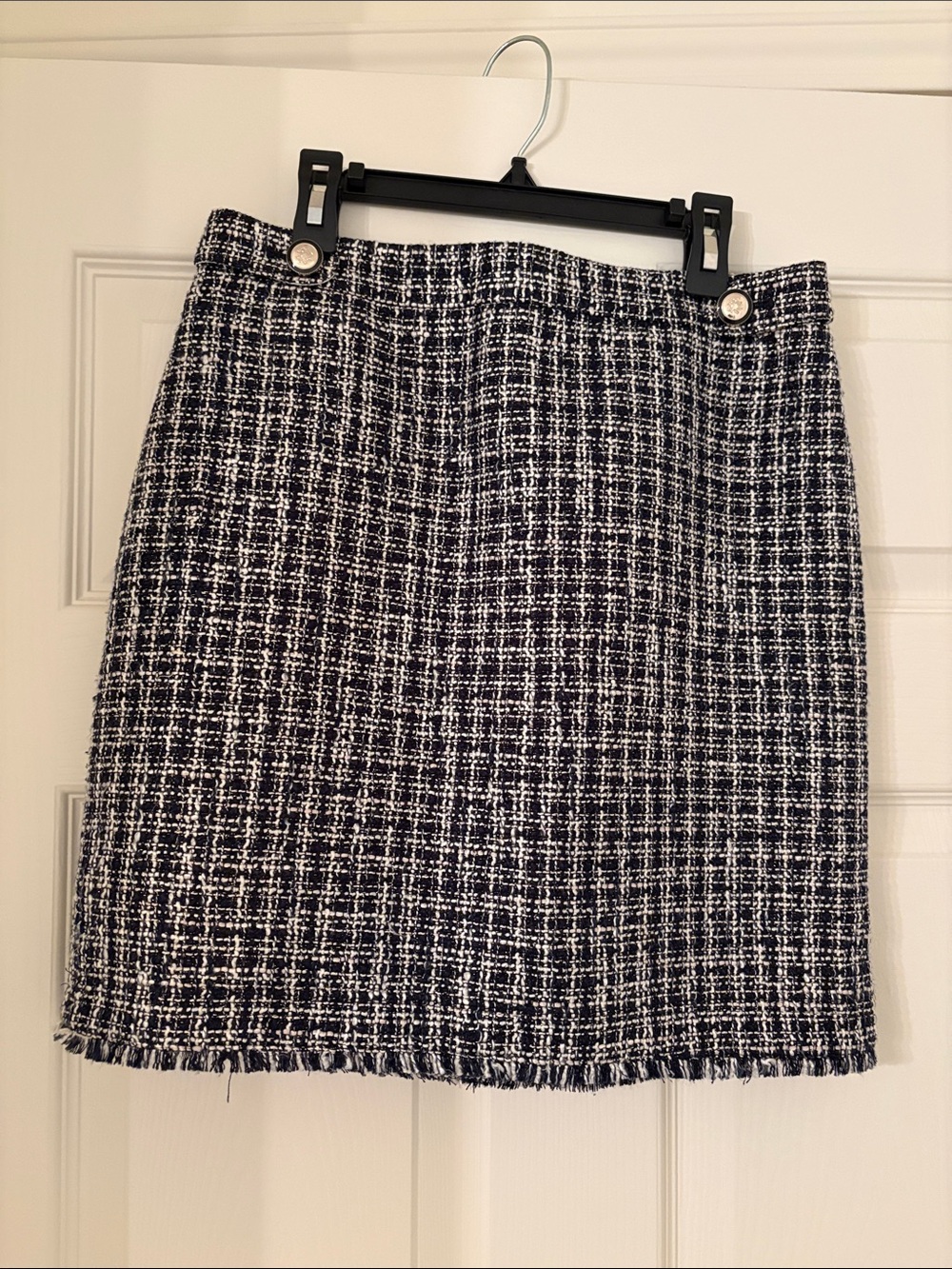 White House Black Market Black and White Tweed Mini Skirt